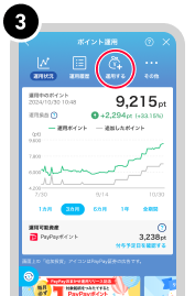 ポイント運用トップで運用するをタップ